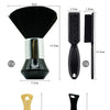 A set of black duster and barber brushes for cleaning and daily care of hair.
