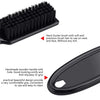 Black duster brush with soft hair for the neck and face, featuring a handmade wooden handle.