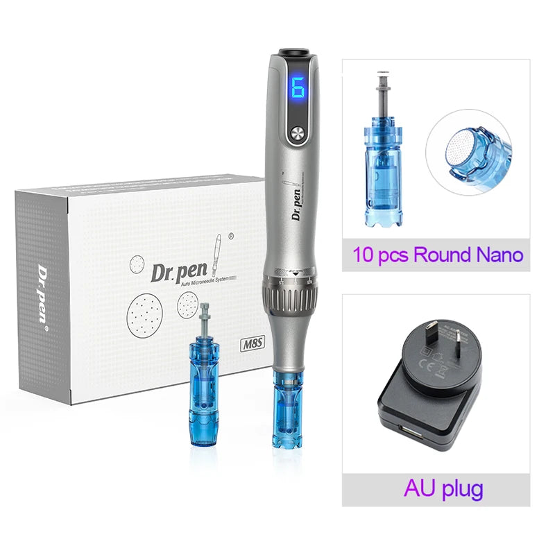 Dr.pen professional wireless microneedling pen with M8S plug and 10 pcs round nano needles