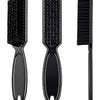 A set of three black professional duster brushes for neck and facial hair
