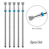 A set of five diamond nail drill bits with silver and blue accents shown in various orientations.