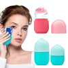 A woman demonstrates an eco-friendly bamboo hair brush and its various pink and teal silicone attachments.