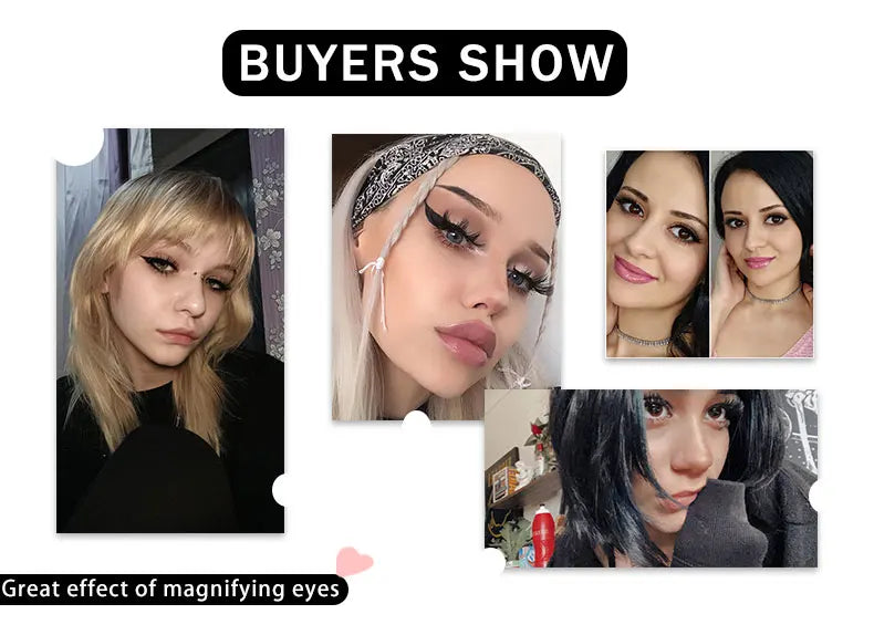 Collage verschiedener Looks mit dramatischen Mink-Falscheyelashs und Make-up-Techniken.