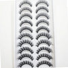 A display of natural 3D mink false eyelashes in various styles and lengths.