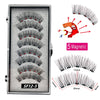 A set of 5 magnetic false eyelashes displayed in a silver case with various lash styles and lengths.