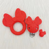 Perles en silicone rouges, en forme de visage et d'oreilles, pour le soin oral du bébé