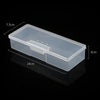 Caja de almacenamiento de arte de uñas de plástico transparente con cepillo y buffer incorporados