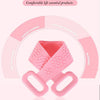 Pink silicone body scrubber and massage brush with handles for duplex cleaning and soft comfort
