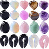 Colección de dilatadores para piercings de oreja de piedra de varios colores y formas.