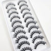 A tray of natural 3D mink false eyelashes displayed for sale.