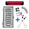 A set of magnetic false eyelashes and an applicator tool for eyelash combination