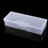Caja de almacenamiento de uñas de plástico transparente con pincel y buffer