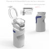 A portable medical medicine cup device with a clear removable cup and mask components shown in various configurations.