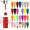 Variedad de colores de esmalte Venalisa Liner en frascos individuales y aplicador de gotero.