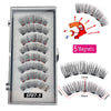A set of 5 magnetic false eyelashes with varying lengths and styles shown in a clear case.