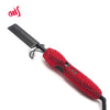 Fer à lisser céramique rouge avec strass et accessoire à peigne noir.