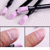 Herramientas de uñas negras con aplicadores de piedra de cuarzo rosa para retirar cutículas