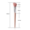 A pink angled cheek blusher makeup brush with a silver ferrule and tapered handle.
