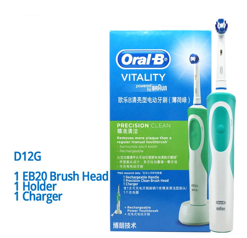 Oral-B Vitality electric toothbrush set including a brush head holder and charger