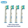 Four replacement brush heads for the Oral-B EB25-4 Floss Action electric toothbrush.