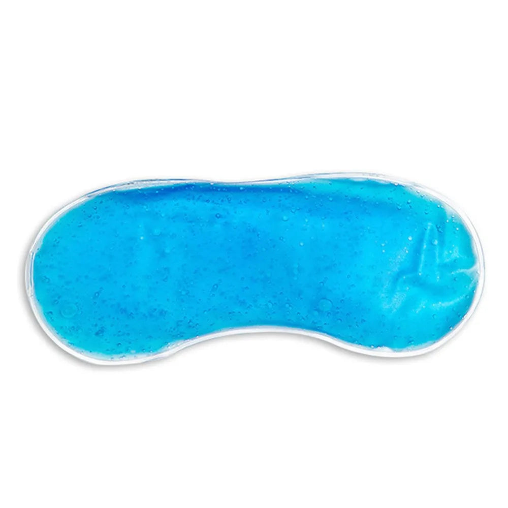 Un masque de glace bleu translucide en forme d'œil pour la relaxation.