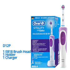 Oral-B Vitality D12P electric toothbrush set including brush head holder and charger