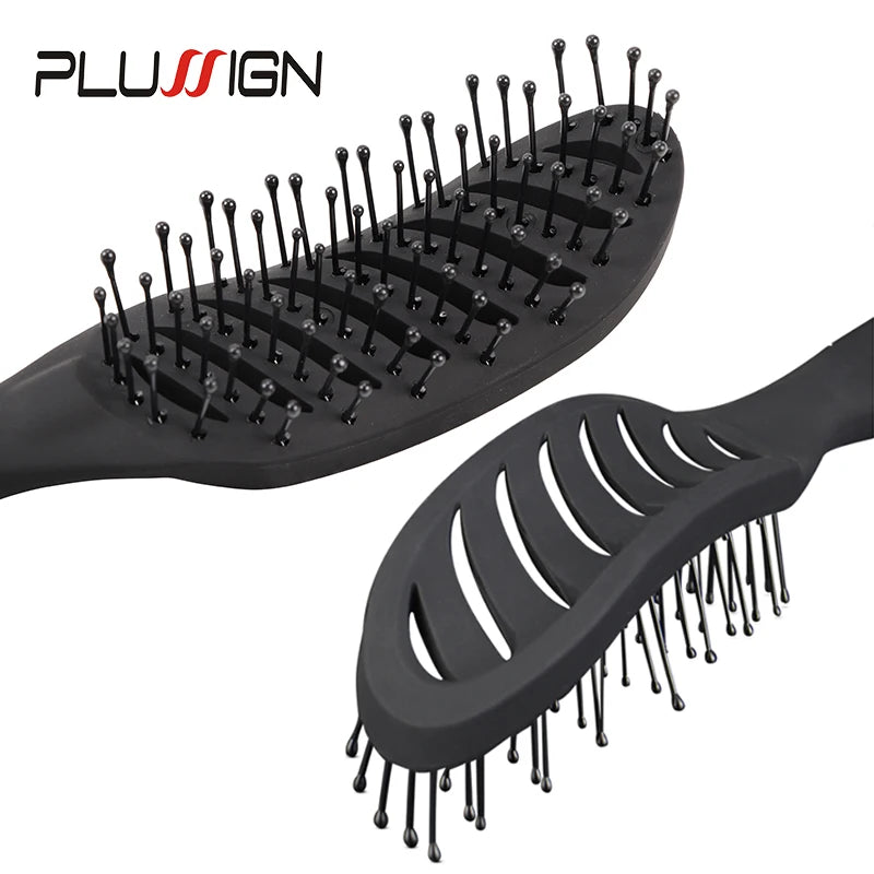 A black professional multi-function hair styling comb set with numerous fine teeth.