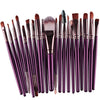 A collection of 20 professional makeup brushes in various sizes and shades