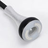 A silver and black ultrasonic body sculpting massager with a textured handle and a round head.