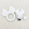 Perles de teether en silicone blanc en forme de nuages pour le soin oral du bébé