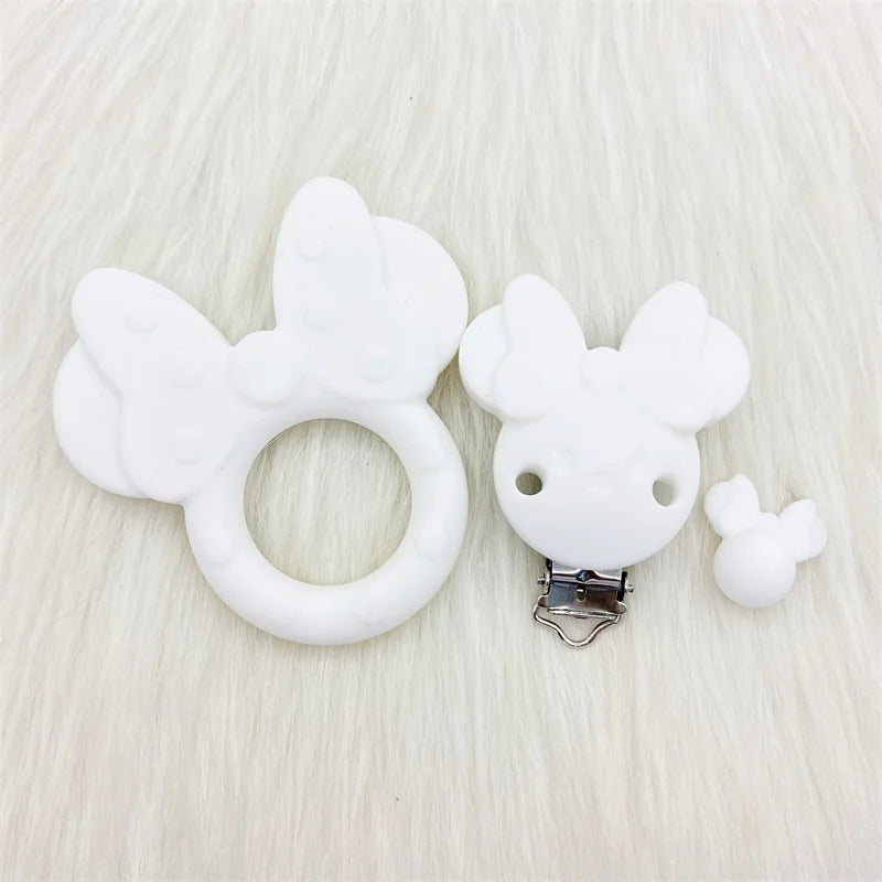 Perles de teether en silicone blanc en forme de nuages pour le soin oral du bébé