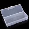 Caja de almacenamiento para arte de uñas de plástico transparente con tapa y bandeja interior