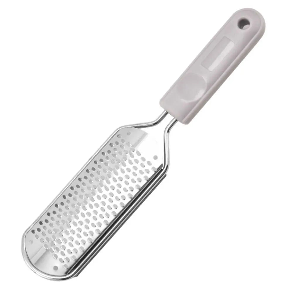 Stainless steel foot file with a handle used for callus removal