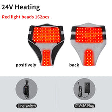 Red light beads 162 pieces of 24V heating pad shown from the front and back views