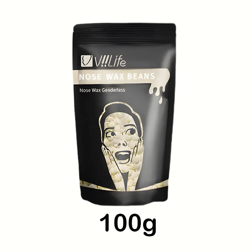 A black jar of Nose Wax Beans for painless nose hair removal