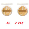 Two soft makeup sponge puffs in gold packaging, labeled XL size.