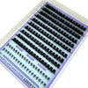 Clusters de cils pointus DIY pour extensions de salon, présentés dans un contenant en plastique transparent