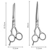 A pair of professional haircutting scissors with silver blades and handles shown against a white background.