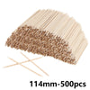 A bundle of natural wood nail art pusher sticks, showing the individual sticks and a small sample.