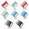 A collection of professional cordless hair trimmers for men in various sizes and colors, ranging from 1.5mm to 25mm.