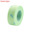 Un rollo de cinta para extensiones de pestañas verde, empaquetado como un set de 5 piezas.