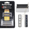 Replacement foil shaver heads and cutters for a barbershop electric shaver.
