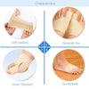 Orthopedic toe separator and corrector set shown with features like soft elasticity, separate toe design, wear-resistance, an