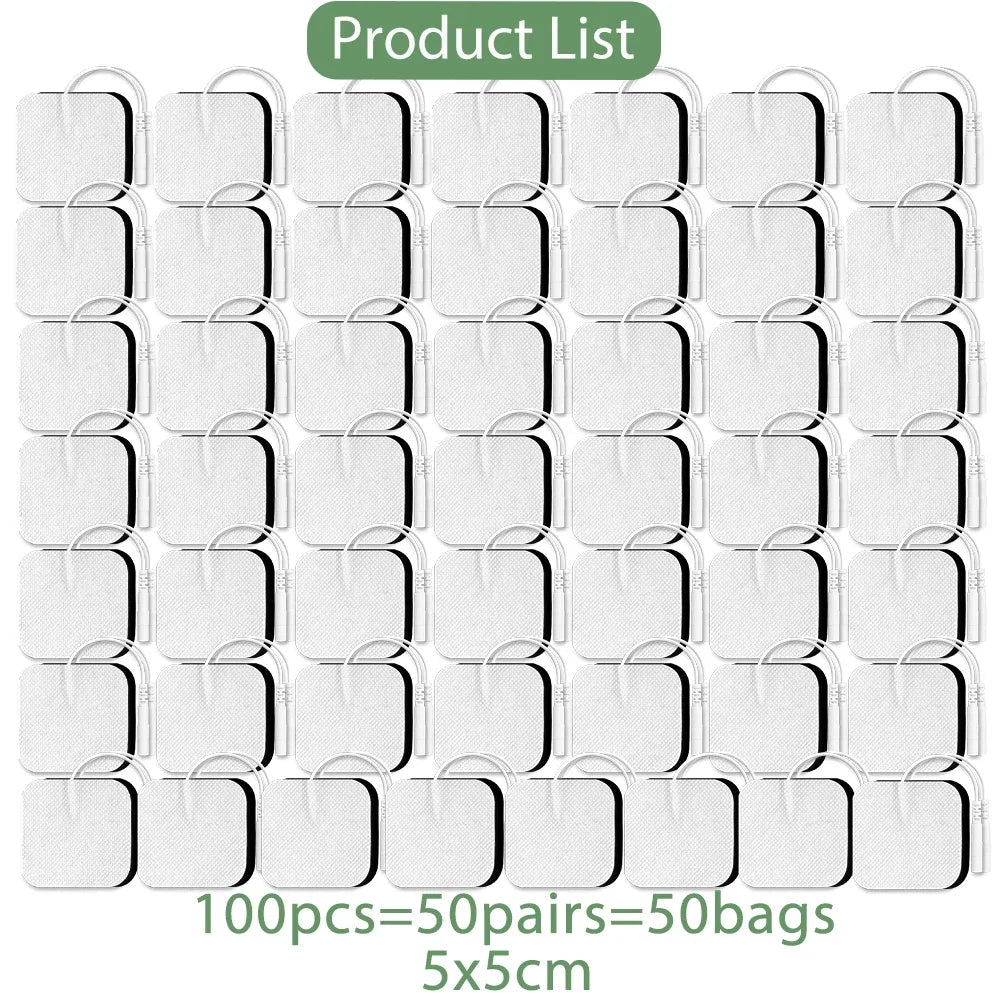 Grille de 100 électrodes réutilisables non tissées, emballées en paires ou sacs de 50.