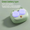 A light green silicone case for a green battery type device with two sections, showing a single-speed regulation feature.