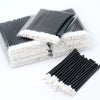 Pack of disposable lip wands with black and white bristles for gloss and lipstick application