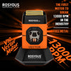 An orange and black Rosyous Pro clipper with a V10 Vector Motor shown against a dark background.