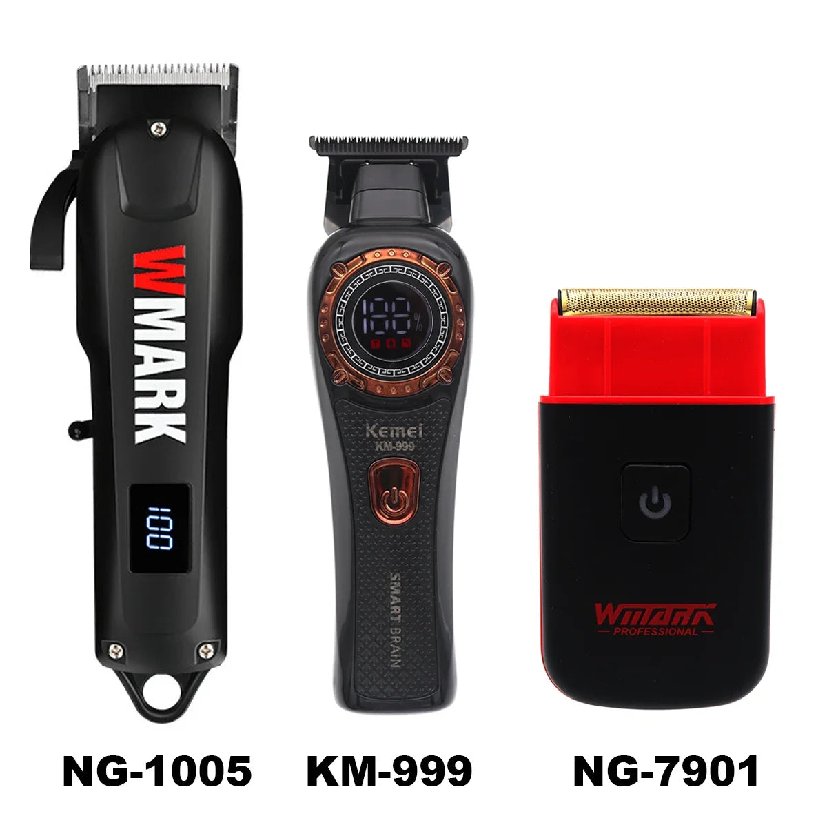 ثلاثة مجففات شعر لاسلكية: NG-1005، و KM-999، و NG-7901