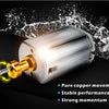A silver electric trimmer with a brass attachment demonstrating pure copper movement and strong performance.