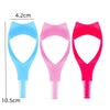 Un jeu de trois applicateurs de mascara rose et bleu avec des marqueurs de dimension.